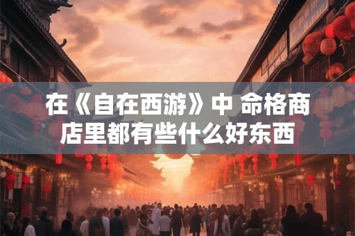 在《自在西游》中 命格商店里都有些什么好东西 在《自在西游》中 命格商店里都有些什么好东西