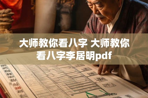 大师教你看八字 大师教你看八字李居明pdf