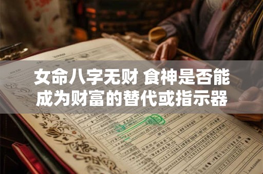 女命八字无财 食神是否能成为财富的替代或指示器 女命八字无财 食神是否能成为财富的替代或指示器