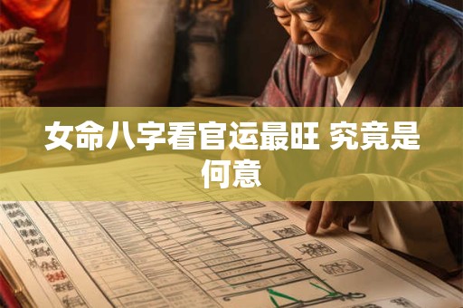 女命八字看官运最旺 究竟是何意
