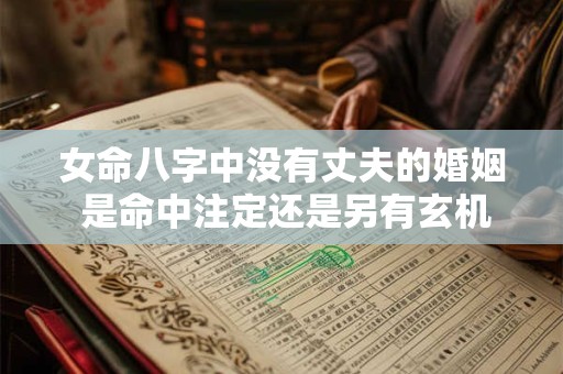 女命八字中没有丈夫的婚姻 是命中注定还是另有玄机