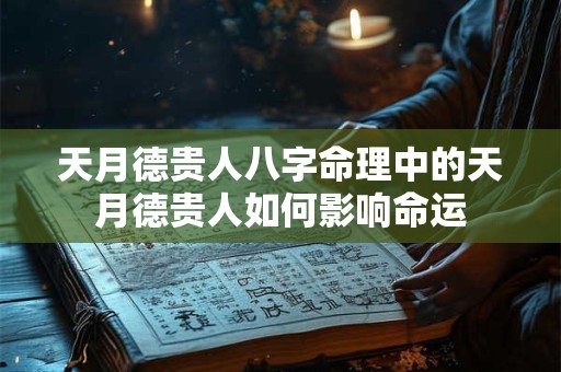 天月德贵人八字命理中的天月德贵人如何影响命运