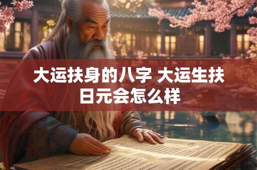 大运扶身的八字 大运生扶日元会怎么样