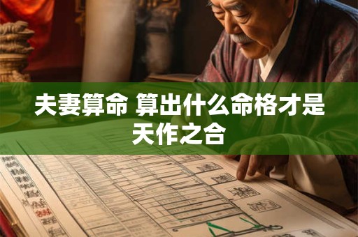 夫妻算命 算出什么命格才是天作之合