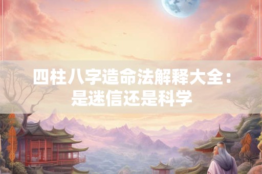 四柱八字造命法解释大全：是迷信还是科学