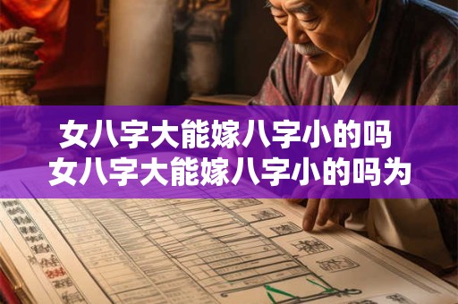 女八字大能嫁八字小的吗 女八字大能嫁八字小的吗为什么