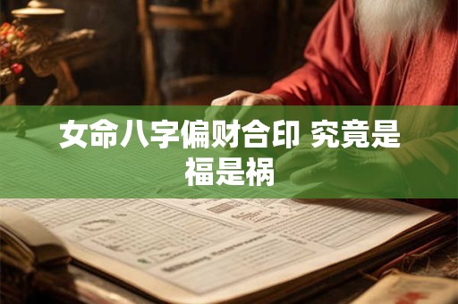 女命八字偏财合印 究竟是福是祸