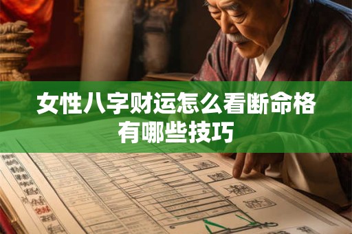 女性八字财运怎么看断命格有哪些技巧