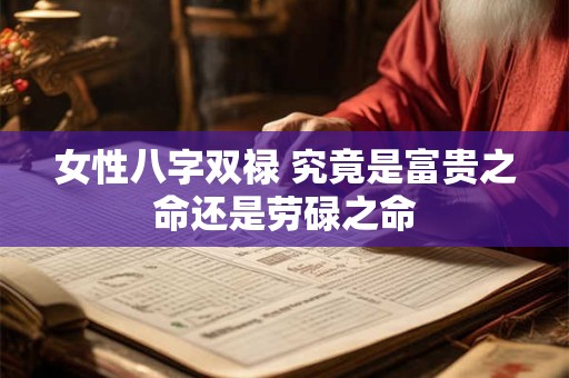 女性八字双禄 究竟是富贵之命还是劳碌之命
