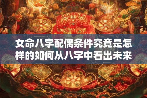 详细阅读:女命八字配偶条件究竟是怎样的如何从八字中看出未来配偶的信息 女命八字配偶条件究竟是怎样的如何从八字中看出未来配偶的信息