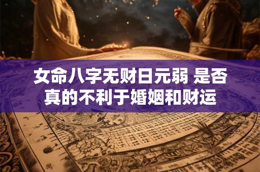 女命八字无财日元弱 是否真的不利于婚姻和财运