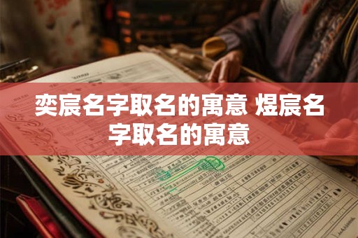 奕宸名字取名的寓意 煜宸名字取名的寓意