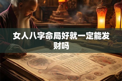 女人八字命局好就一定能发财吗