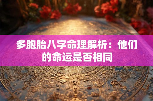 多胞胎八字命理解析：他们的命运是否相同