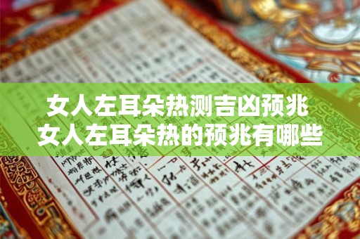 女人左耳朵热测吉凶预兆 女人左耳朵热的预兆有哪些是有人想你吗