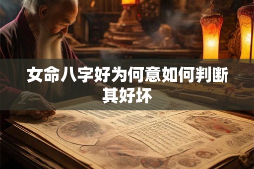 女命八字好为何意如何判断其好坏