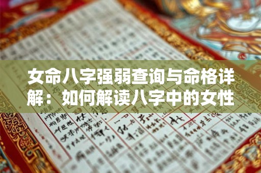 女命八字强弱查询与命格详解:如何解读八字中的女性命运密码 女命八字强弱查询与命格详解:如何解读八字中的女性命运密码