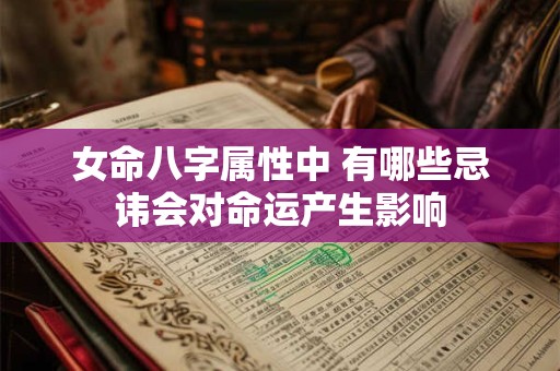 女命八字属性中 有哪些忌讳会对命运产生影响 女命八字属性中 有哪些忌讳会对命运产生影响