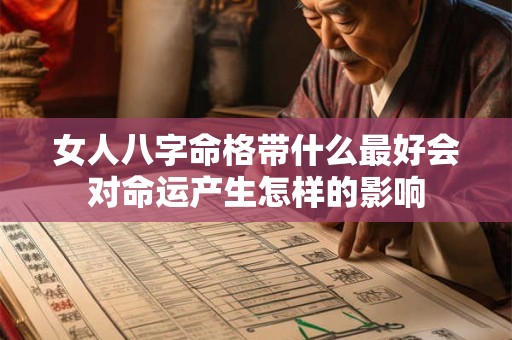 女人八字命格带什么最好会对命运产生怎样的影响