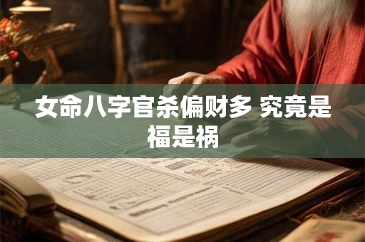 女命八字官杀偏财多 究竟是福是祸 女命八字官杀偏财多 究竟是福是祸
