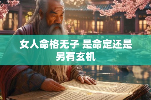 女人命格无子 是命定还是另有玄机