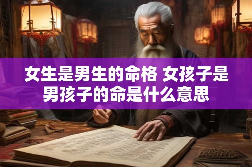 女生是男生的命格 女孩子是男孩子的命是什么意思