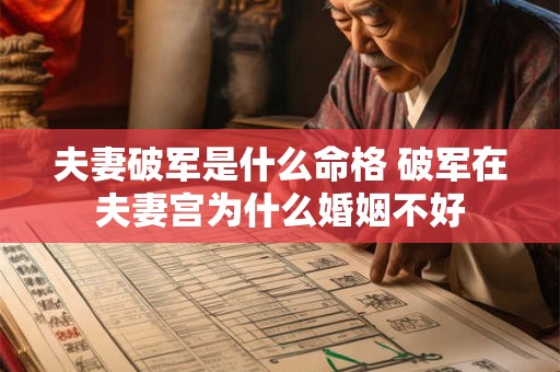 夫妻破军是什么命格 破军在夫妻宫为什么婚姻不好