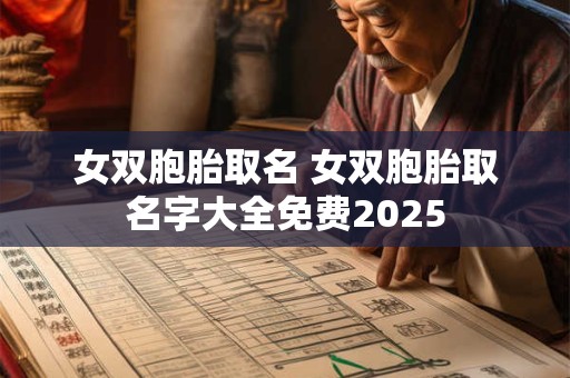 女双胞胎取名 女双胞胎取名字大全免费2025