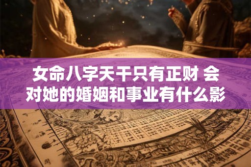 女命八字天干只有正财 会对她的婚姻和事业有什么影响吗