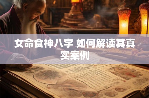 女命食神八字 如何解读其真实案例