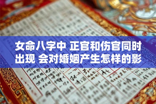女命八字中 正官和伤官同时出现 会对婚姻产生怎样的影响呢
