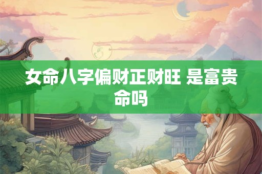 女命八字偏财正财旺 是富贵命吗
