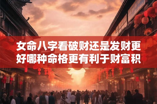 女命八字看破财还是发财更好哪种命格更有利于财富积累