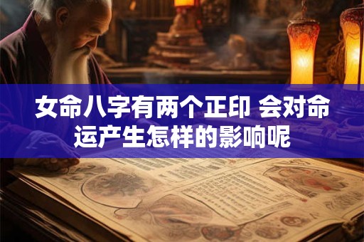 女命八字有两个正印 会对命运产生怎样的影响呢