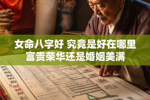 女命八字好 究竟是好在哪里富贵荣华还是婚姻美满