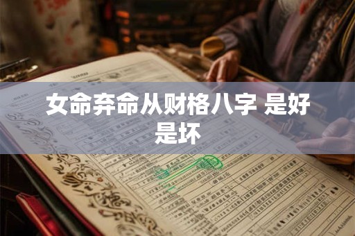 女命弃命从财格八字 是好是坏