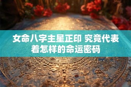 女命八字主星正印 究竟代表着怎样的命运密码