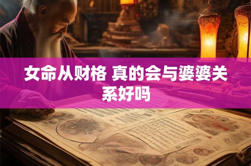 女命从财格 真的会与婆婆关系好吗