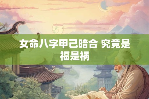 女命八字甲己暗合 究竟是福是祸