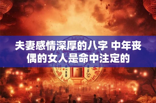 夫妻感情深厚的八字 中年丧偶的女人是命中注定的