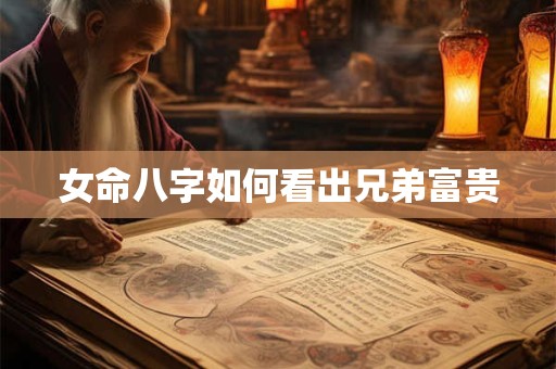 女命八字如何看出兄弟富贵