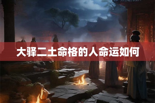 大驿二土命格的人命运如何