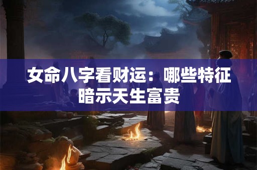 女命八字看财运：哪些特征暗示天生富贵