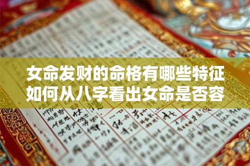 女命发财的命格有哪些特征如何从八字看出女命是否容易发财