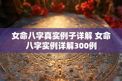 女命八字真实例子详解 女命八字实例详解300例 女命八字真实例子详解 女命八字实例详解300例