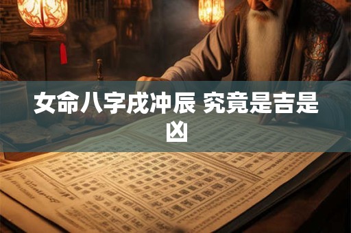 女命八字戌冲辰 究竟是吉是凶
