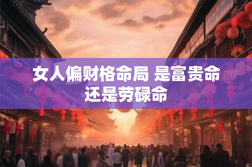 女人偏财格命局 是富贵命还是劳碌命