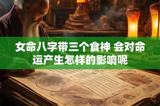女命八字带三个食神 会对命运产生怎样的影响呢