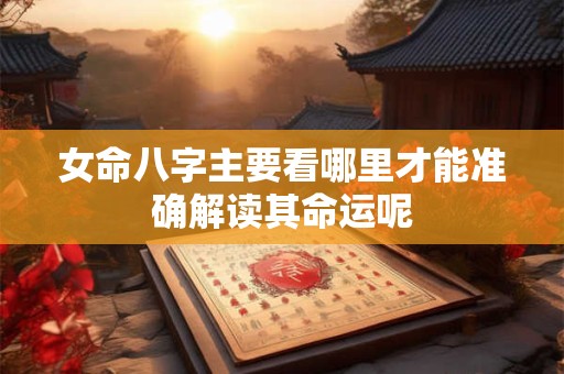 女命八字主要看哪里才能准确解读其命运呢