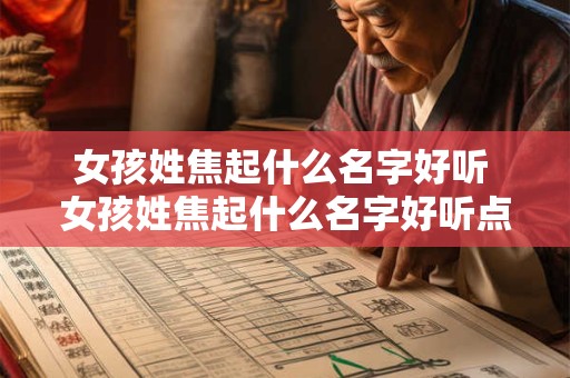 女孩姓焦起什么名字好听 女孩姓焦起什么名字好听点